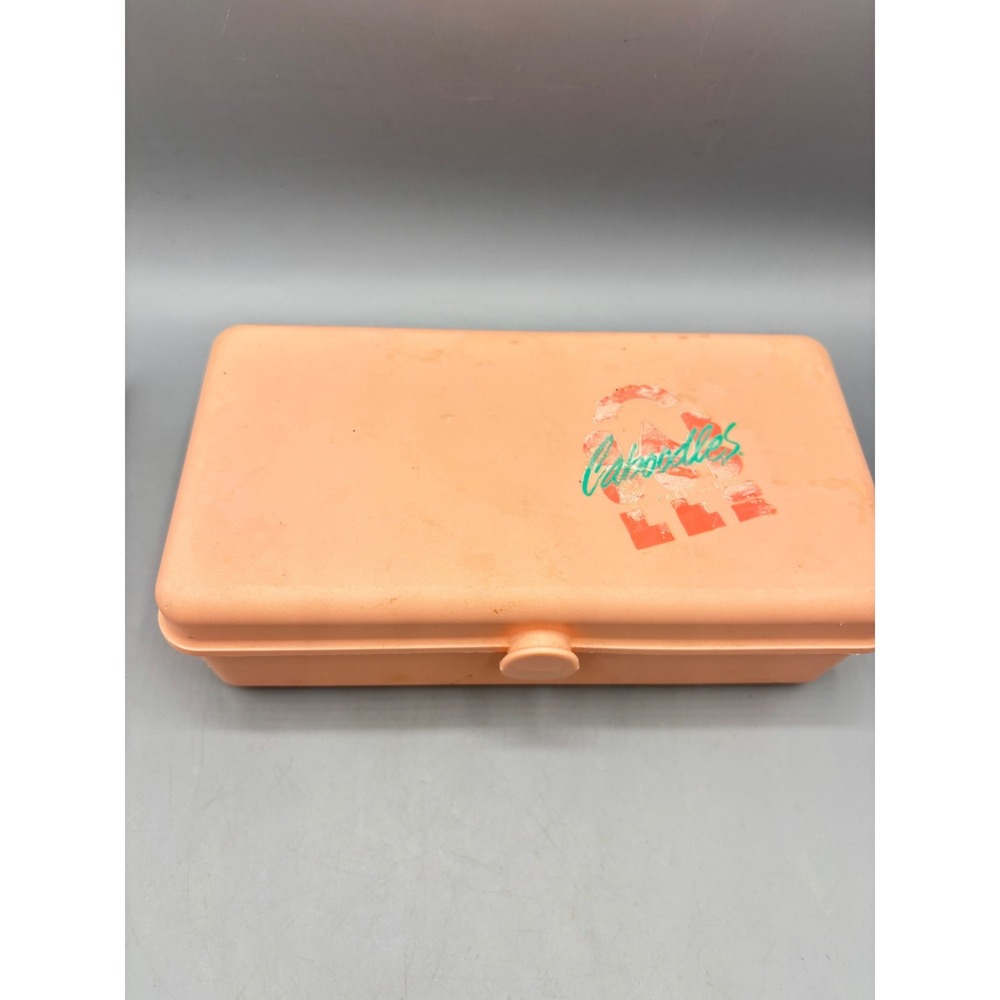 Vintage Caboodles Model 2605 Makeup Case Peach Pink Mirror Organizer 90s Retro‎